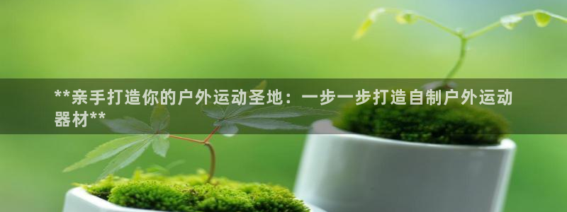 意昂3集团官网网址：**亲手打造你的户外运动圣地：一